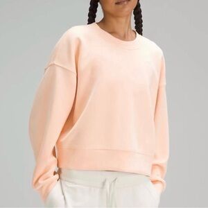 Lululemon Perfectly Oversized Cropped Crew Sweatshirt Peach Softstreme Size 4